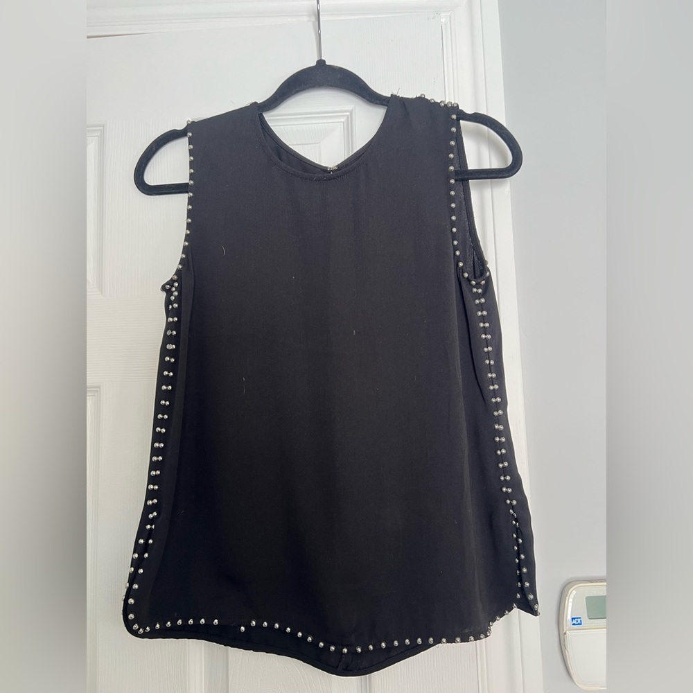 H&M Black Tank Top with Stud Accents size 4